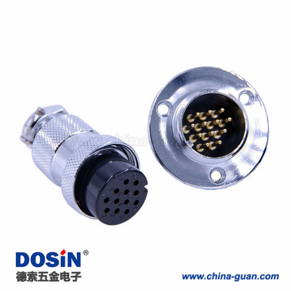GX25法蘭公母頭12芯防水直式連接器5套