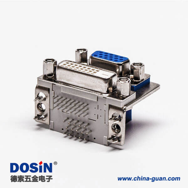 64-2 顯示器DVI和D-SUB雙胞胎24+1對(duì)HDR15母頭彎角接PCB板