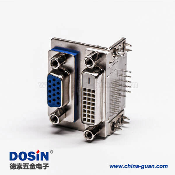 64-3 顯示器DVI和D-SUB雙胞胎24+1對(duì)HDR15母頭彎角接PCB板