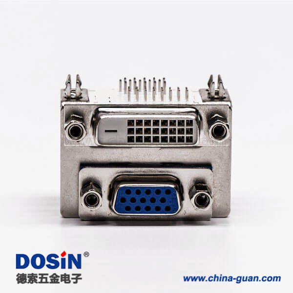 64-4 顯示器DVI和D-SUB雙胞胎24+1對(duì)HDR15母頭彎角接PCB板