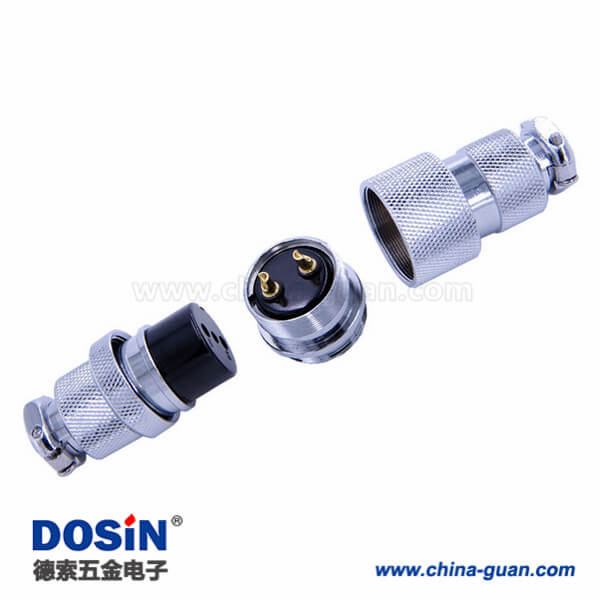 GX25防水對接型航空頭2芯公母對接直式連接器2套