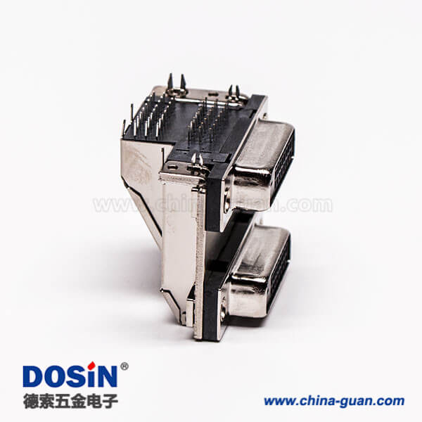 67-5 DVI24+1連接器雙胞胎母頭彎式魚叉插PCB板連接器