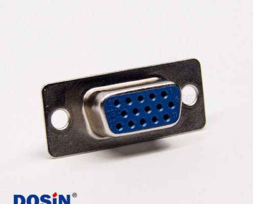 d sub連接器15針直式180度母頭藍色膠芯焊接式接線