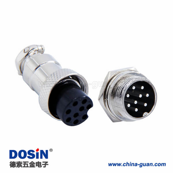航空插頭插座GX16 9芯直式防水連接器