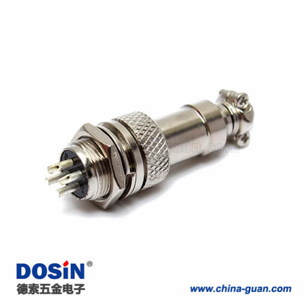 GX12-4芯航空插頭插座公母直式圓形連接器5套