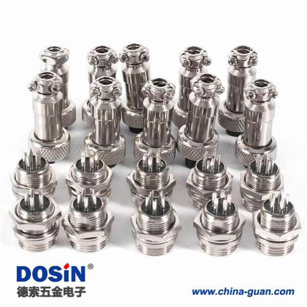 78-1 航空插頭插座GX12-5芯直式公母防水電子連接器5套