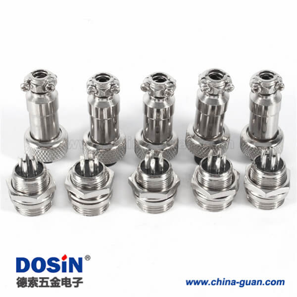 78-2 航空插頭插座GX12-5芯直式公母防水電子連接器5套