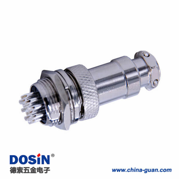 8-2 GX16 10芯插頭插座直式金屬公母航空連接器