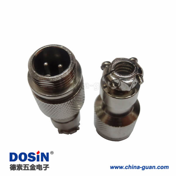 對接式2芯公插頭GX12防水直式航空連接器10個