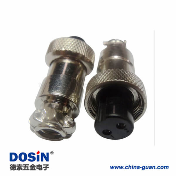 GX12-2芯母頭航空頭對接式直式金屬連接器10個