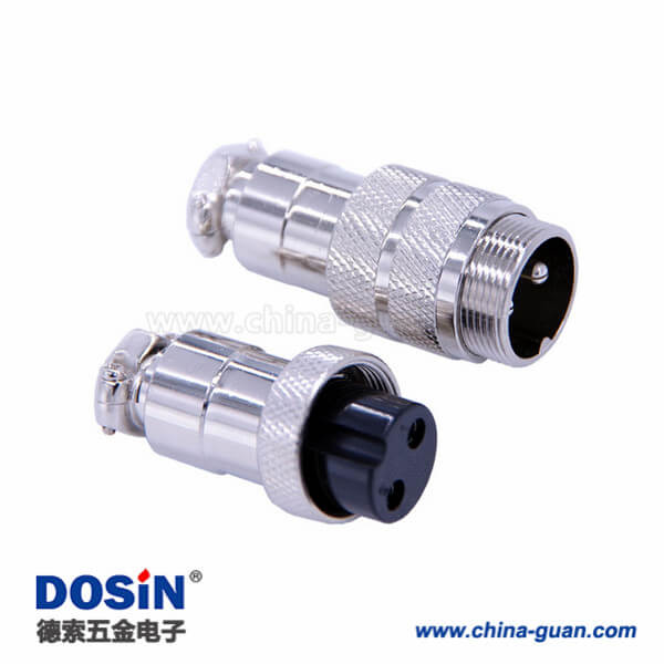 9-1 防水航空插頭GX16 2芯直式電纜連接器