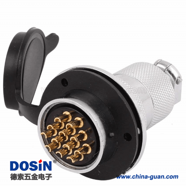12芯GX30圓形法蘭連接器公母航空連接器