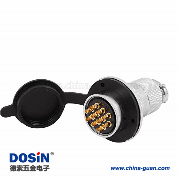 大圓盤GX30 7芯連接器母頭公座圓形航空連接器