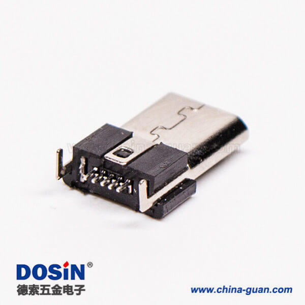 micro usb 5s b型牛角型彎式公座DIP兩腳連接器 micro usb 5s b型牛角型彎式公座DIP兩腳連接器