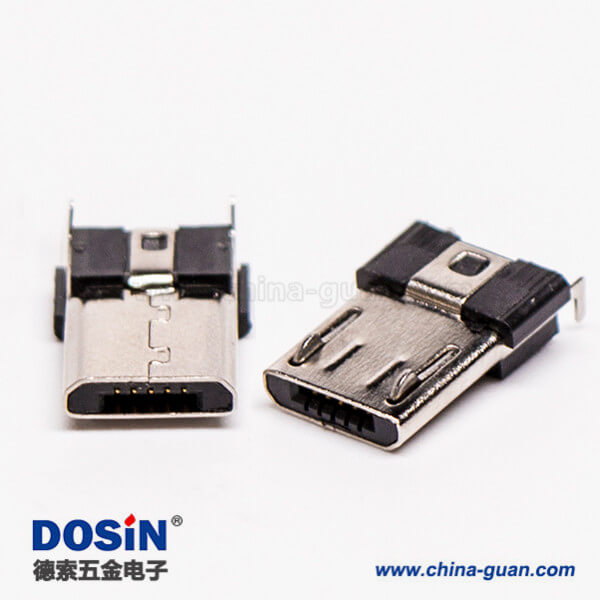 micro usb 5s b型牛角型彎式公座DIP兩腳連接器 micro usb 5s b型牛角型彎式公座DIP兩腳連接器