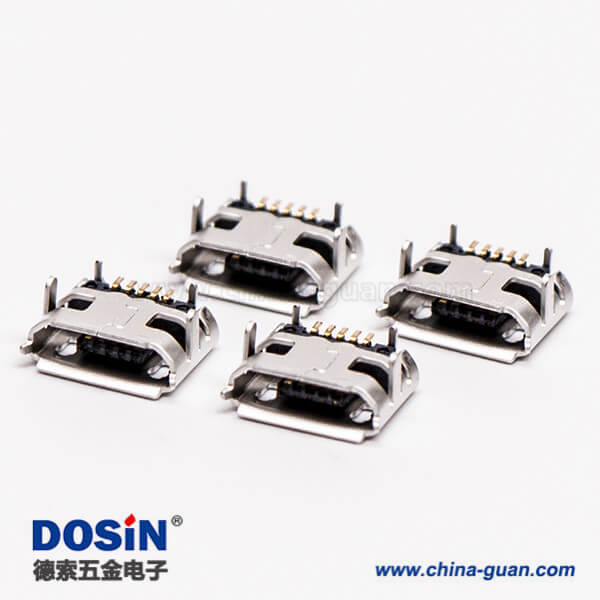 micro usb 5p b型SMT B型母座牛角型連接器 7.20-5.50