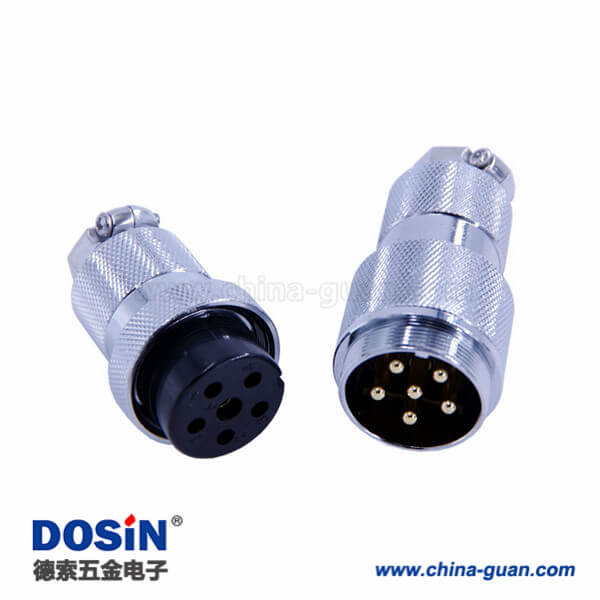 航空插頭GX30-6芯公頭母頭對接直式航空插頭2套