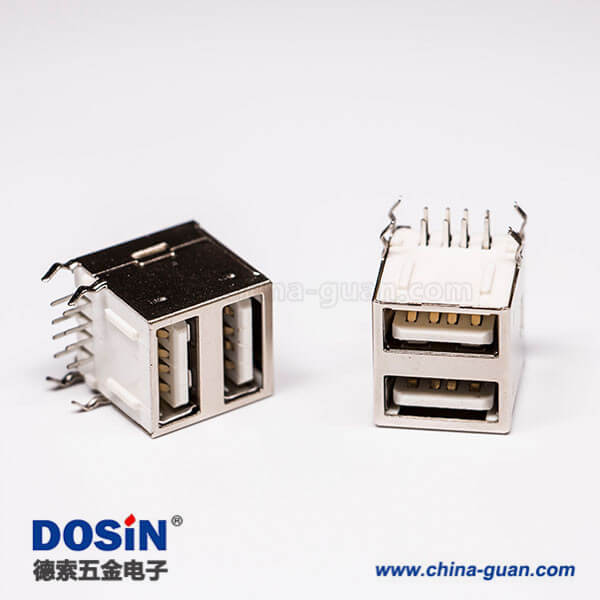 2.0雙層usb母座type a彎式插孔接PCB板 2.0雙層usb母座type a彎式插孔接PCB板