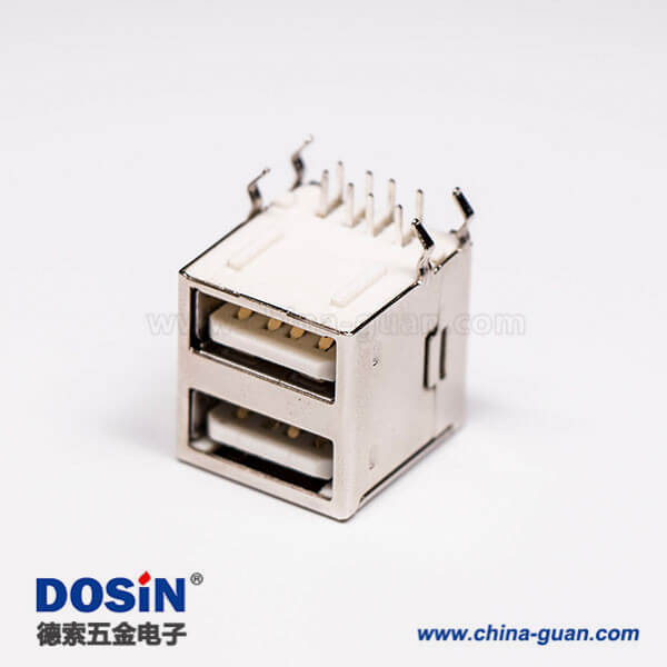 2.0雙層usb母座type a彎式插孔接PCB板 2.0雙層usb母座type a彎式插孔接PCB板