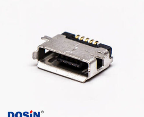 usb micro接口5pin母座直式全貼板SMT