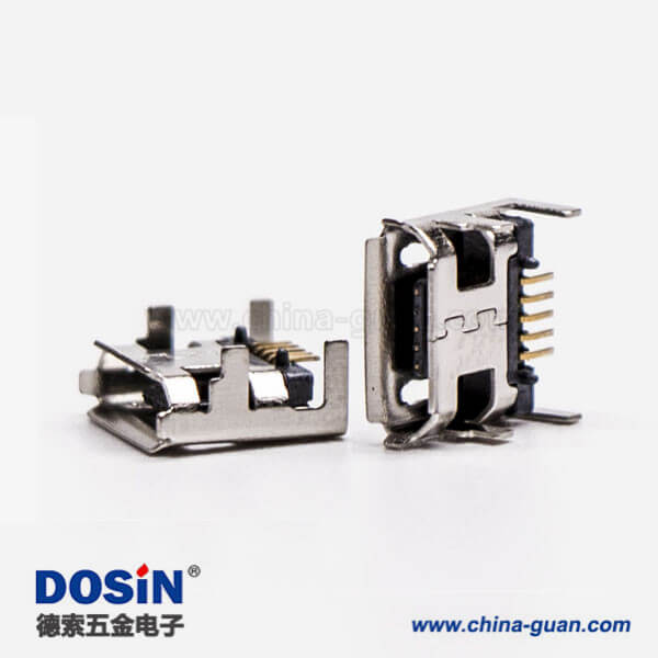 手機(jī)micro usb接口母頭5針SMT B型四腳DIP 7.15