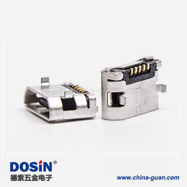 micro usb 5pin接口B型SMT母座DIP 6.4 平口 micro usb 5pin接口B型SMT母座DIP 6.4 平口