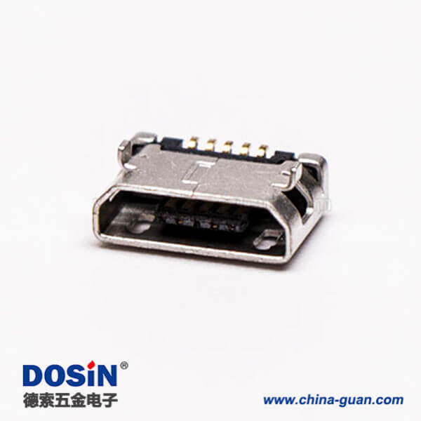 micro usb 5pin接口B型SMT母座DIP 6.4 平口