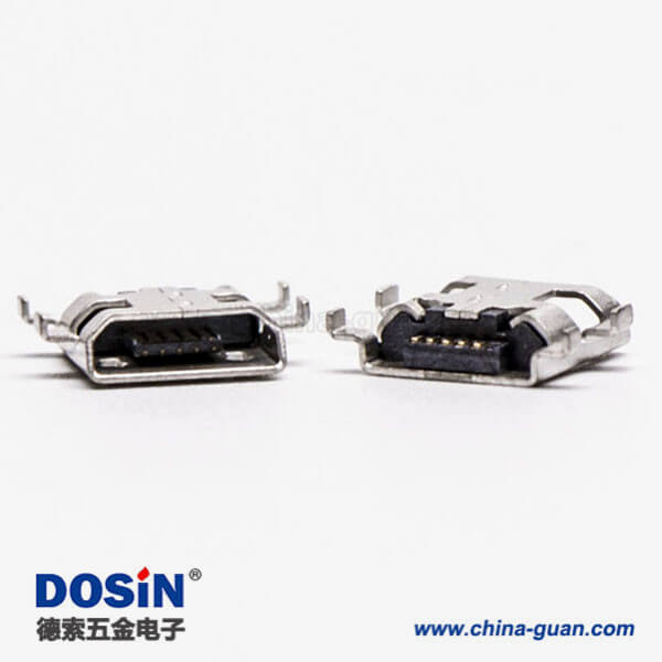 micro接口 usb母座5針SMT沉板H1.60 B型四腳DIP7.15 micro接口 usb母座5針SMT沉板H1.60 B型四腳DIP7.15