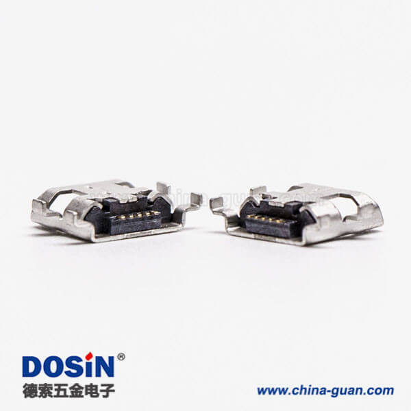 micro接口 usb母座5針SMT沉板H1.60 B型四腳DIP7.15 micro接口 usb母座5針SMT沉板H1.60 B型四腳DIP7.15