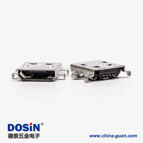 micro接口 usb母座5針SMT沉板H1.60 B型四腳DIP7.15 micro接口 usb母座5針SMT沉板H1.60 B型四腳DIP7.15