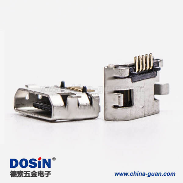 micro usb手機(jī)充電接口SMT全貼5針加寬型連接器 micro usb手機(jī)充電接口SMT全貼5針加寬型連接器