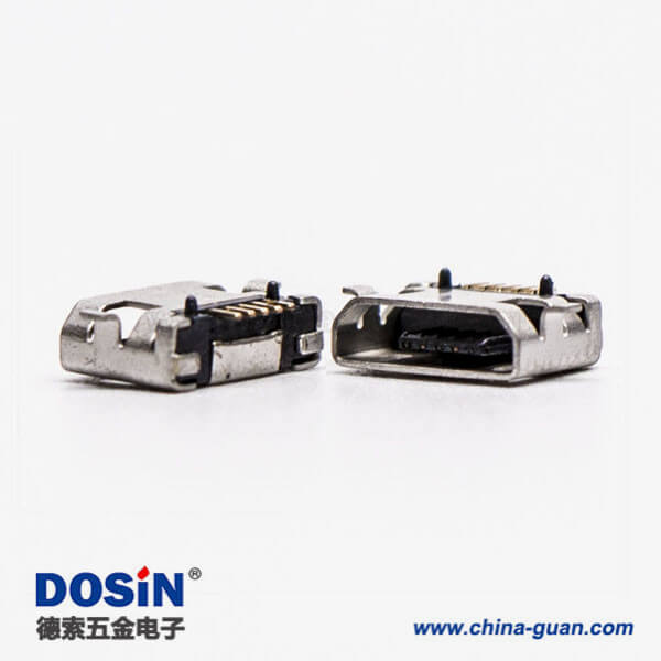 micro usb手機(jī)充電接口SMT全貼5針加寬型連接器 micro usb手機(jī)充電接口SMT全貼5針加寬型連接器