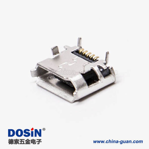 micro usb b接口5p SMT B型牛角型直式連接器5.65-4.85