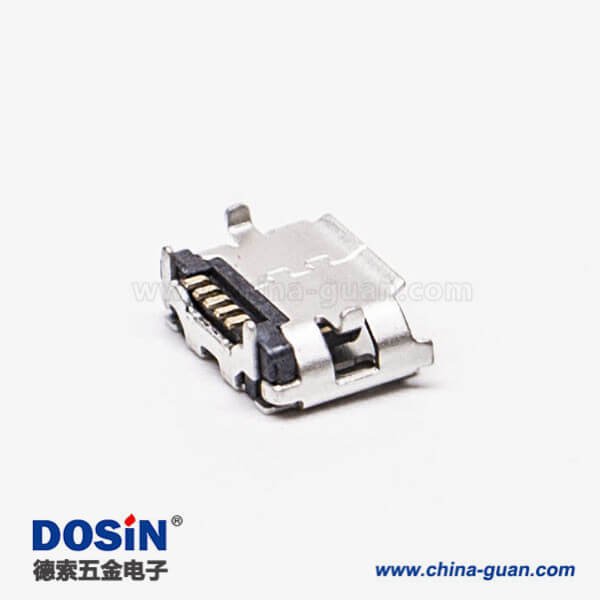 micro USB B型接口5p SMT B型直式牛角型連接器6.40-4.85 micro USB B型接口5p SMT B型直式牛角型連接器6.40-4.85