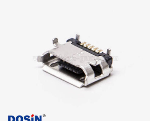 micro USB B型接口5p SMT B型直式牛角型連接器6.40-4.85