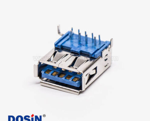 usb3.0母座連接器母頭彎式type a彎腳DIP插板