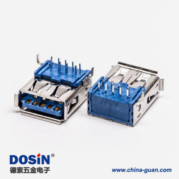 usb3.0母座連接器母頭彎式type a彎腳DIP插板 usb3.0母座連接器母頭彎式type a彎腳DIP插板