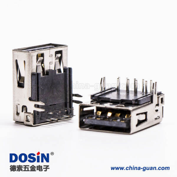 usb3.0母座接口type a彎式塑膠加長型插板帶魚叉腳