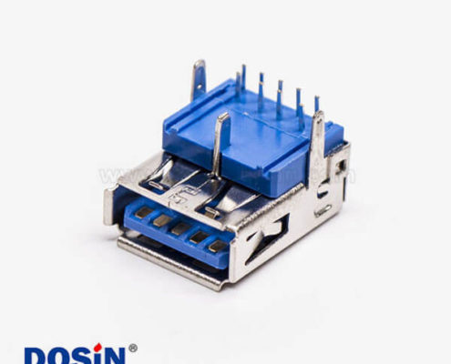 usb3.0 接口type a母座90度插pcb板三腳定位