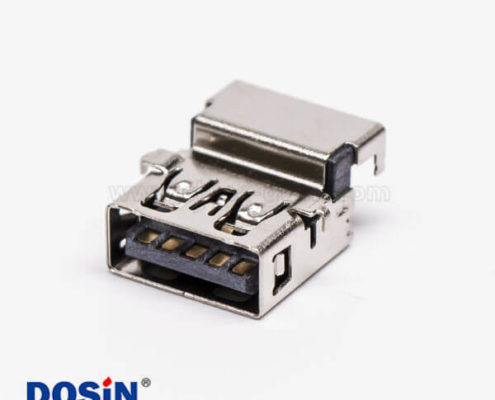 usb3.0接口黑色膠芯彎式母座沉板貼板加高接板