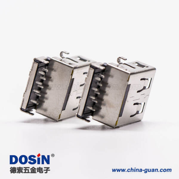 usb3.0母頭沉板彎式加高兩腳插板接PCB板 usb3.0母頭沉板彎式加高兩腳插板接PCB板