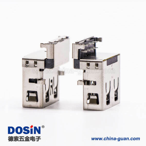 usb3.0母頭沉板彎式加高兩腳插板接PCB板