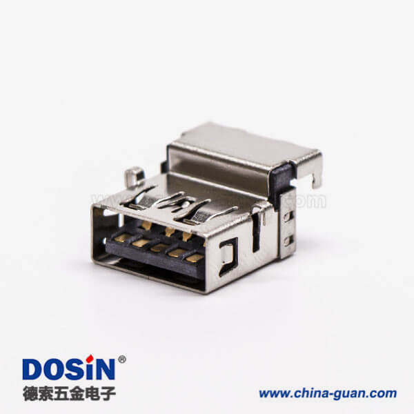 usb3.0母頭沉板彎式加高兩腳插板接PCB板 usb3.0母頭沉板彎式加高兩腳插板接PCB板