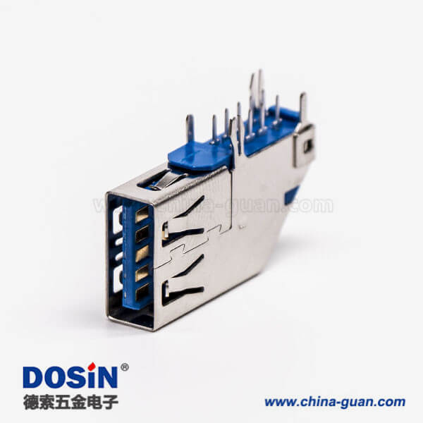 usb3.0母座側(cè)插type a彎式母座插孔接PCB板