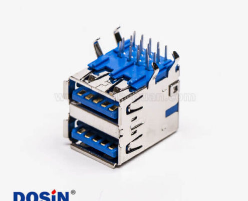 雙層usb3.0連接器母頭彎式DIP插PCB板