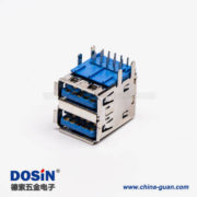 usb3.0雙排母座type a彎頭藍(lán)色膠芯插板