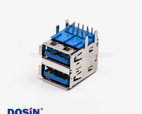 usb3.0雙排母座type a彎頭藍(lán)色膠芯插板