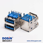 usb3.0雙排母座type a彎頭藍(lán)色膠芯插板