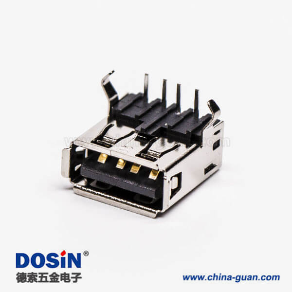 usb type a接口母頭彎式插孔接PCB板 usb type a接口母頭彎式插孔接PCB板