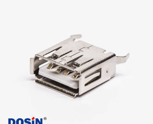 usb/a母座直插接PCB板白色膠芯彎腳